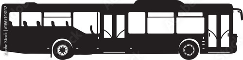 Black silhouette of a city bus vehicle