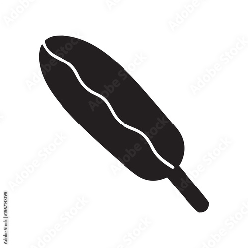  Corn Dog Silhouette Icon with Mustard Line