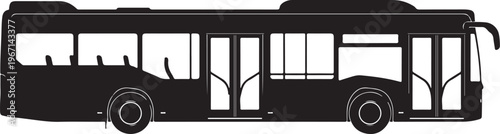 Black silhouette of a city bus vehicle