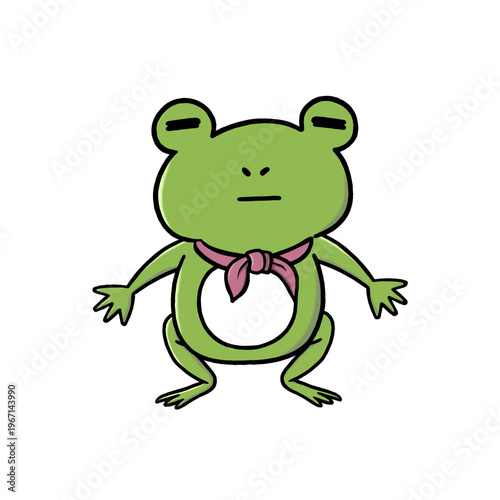 Foto Frog Character - Neutral Standing, Expressionless, Isolated Transparent Backgrou