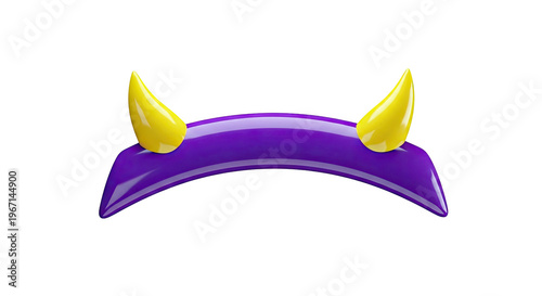 Purple Headband with Yellow Devil Horns