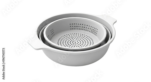 Stackable Gray Colander and Bowl Set