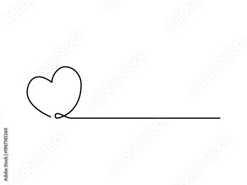 Heart Continuous Line Drawing Love Symbol Minimalist Art Vector Graphic