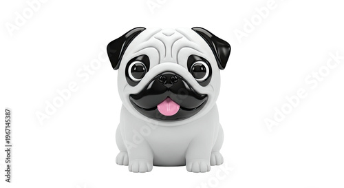 Stylized 3D Pug with Tongue Out