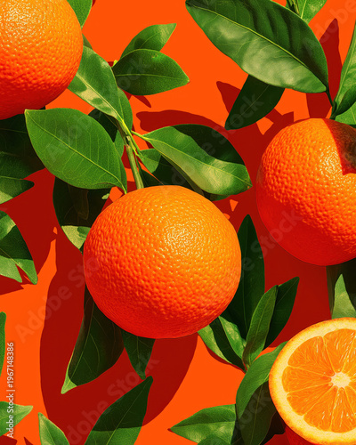 Seamless Orange Citrus Pattern Background