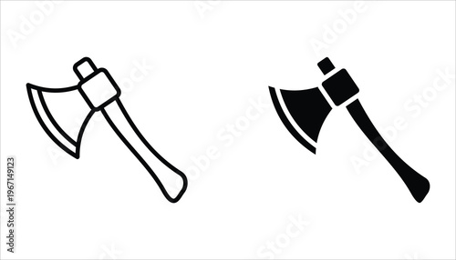 Axe icon set. Vector illustration for web design. Isolated on white background.