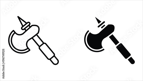 Axe icon set. Vector illustration for web design. Isolated on white background.