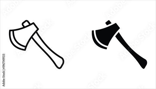 Axe icon set. Vector illustration for web design. Isolated on white background.