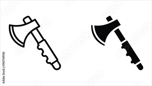 Axe icon set. Vector illustration for web design. Isolated on white background.