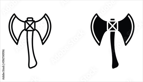 Axe icon set. Vector illustration for web design. Isolated on white background.