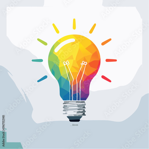 Bunte Glühbirnen-Icon für Inspiration und Entdeckung