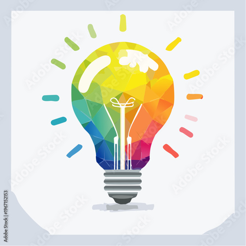 Bunte Glühbirnen-Icon für Inspiration und Entdeckung