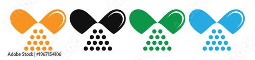 Braille alphabet icons in different colors for accessibility concepts vector illustration