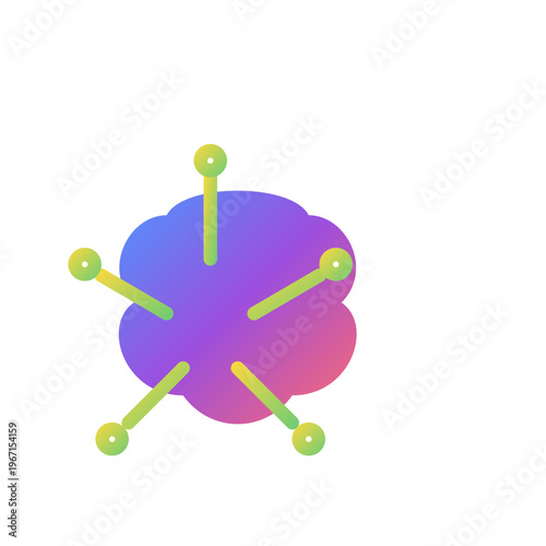 Abstract 3d render of a clock and set of numbers integrated with a red and green molecular structure featuring spherical chemical atoms for science and biology
