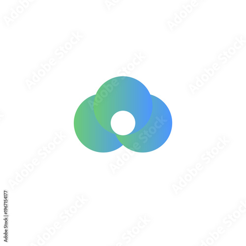 A blue 3d technology icon set featuring a round cd and dvd vector design with a light circle element for web business and music logo concept
