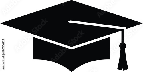 Graduation cap and diploma icon set, flat vector illustration of academic achievement symbols for education branding web design and student graduation concepts.