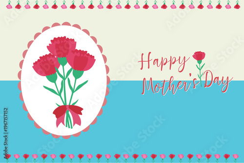 母の日 カーネーション イラスト ベクター カード