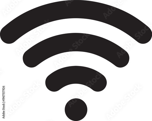 Black silhouette of a Wi- Fi signal icon wifi wireless