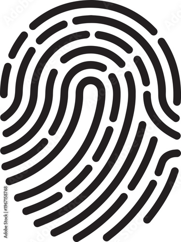Black Fingerprint Icon Outline thumbprint identity