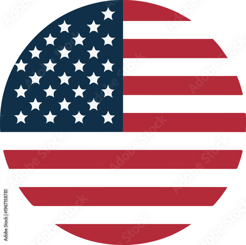 American Flag Circle Emblem united states stars and stripes