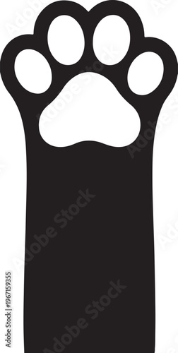 Black silhouette of a cat paw print animal