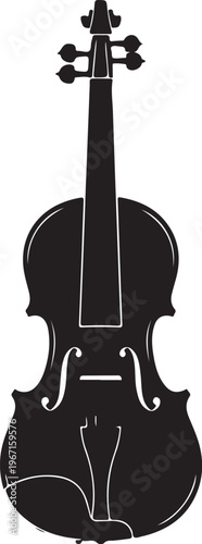 Black violin silhouette musical instrument stringed instrument