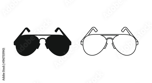 Two pairs of sunglasses one solid black and one outlined a striking silhouette