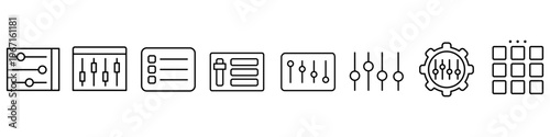 Sound mixer icon vector set. Sound settings Illustration sign collection. Options symbol. Settings logo.