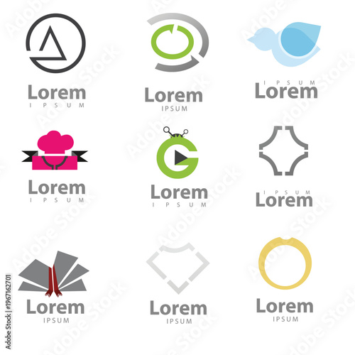 Modern Abstract Technology Logo Set with Clean Corporate Identity Design