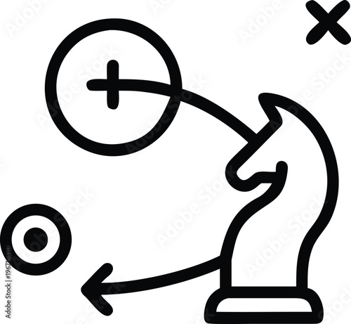 A black and white image of a chess piece moving