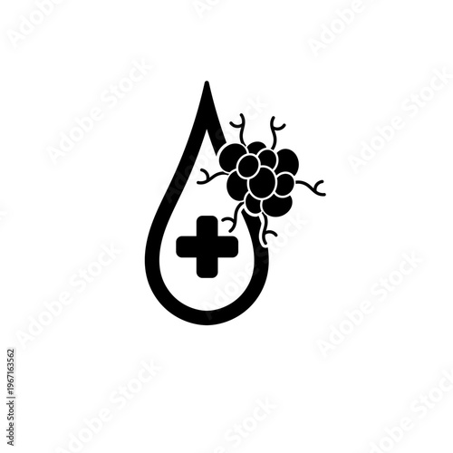 Medical Blood Drop Silhouette Collection Isolated on White Background