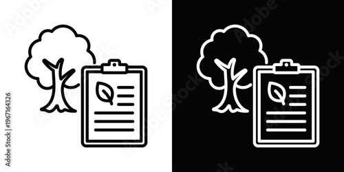 Biodiversity Plan Icon In Black And White Filled Style.