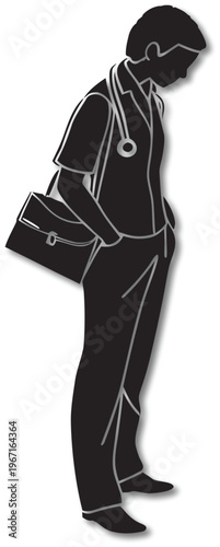 Group of medical professionals doctor nurse team in silhouette standing together