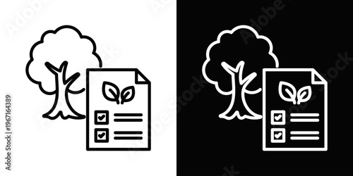 Conservation Projects Icon In Black And White Filled Style.