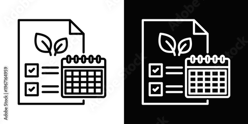 Annual Sustainability Icon In Black And White Filled Style.