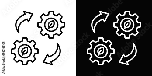 Transition Plan Icon In Black And White Filled Style.