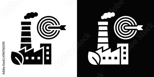 Net Zero Icon In Black And White Filled Style.