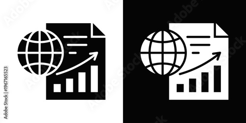 Climate Reporting Icon In Black And White Filled Style.