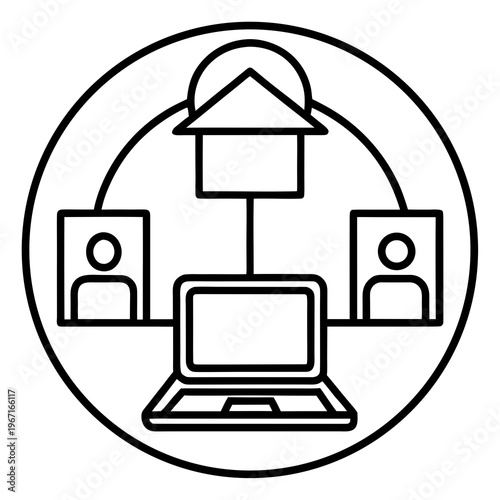 remote work icon  line vector