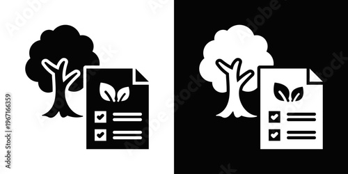 Conservation Projects Icon In Black And White Filled Style.