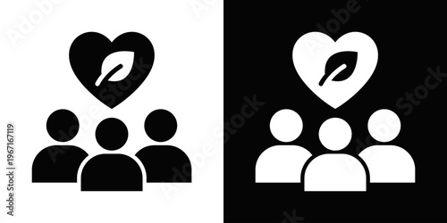 CSR Programs Icon In Black And White Filled Style.