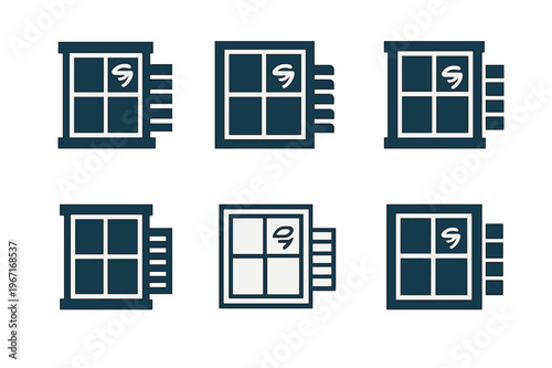 Weatherproof Homes Icons. Building homes that can withstand extreme weather conditions. Icon set. Set Logo of building homes that can withstand extreme weather