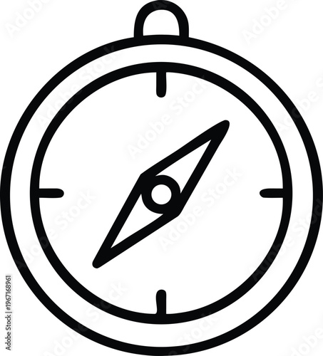 A black and white image of a compass