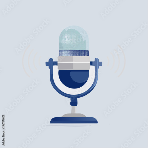 Mikrofon-Icon für Audio, Lautstärke, Karaoke und Podcast – Vektorillustration