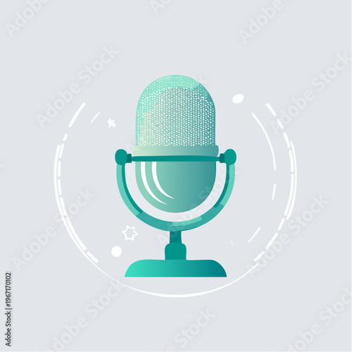 Mikrofon-Icon für Audio, Lautstärke, Karaoke und Podcast – Vektorillustration