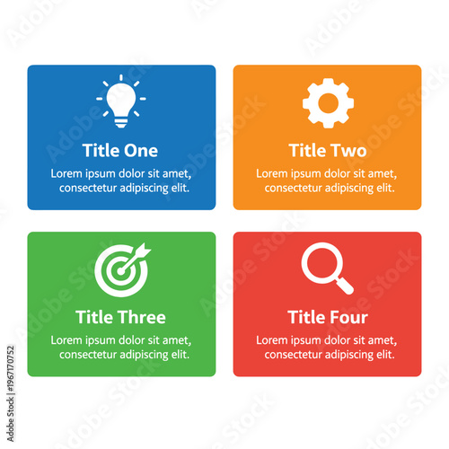 Four Step Infographic Information With Lightbulb With Gear