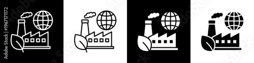 Environmental Business Icon In Black And White Filled Style.
