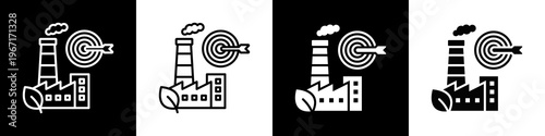 Net Zero Icon In Black And White Filled Style.