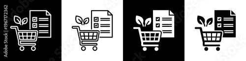 Sustainable Procurement Icon In Black And White Filled Style.