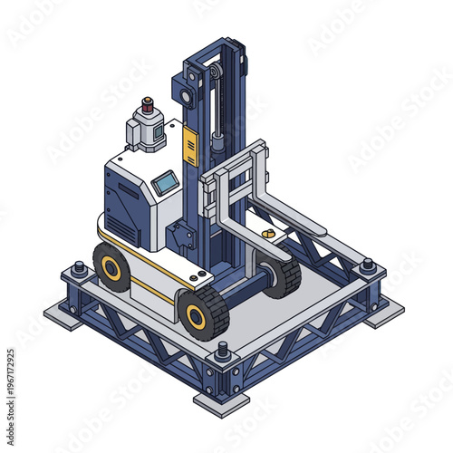 Automated Forklift Robot for Industrial Logistics and Warehousing.